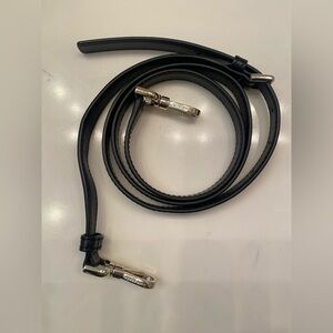 Kate spade Black Leather Belt with Silver Buckles